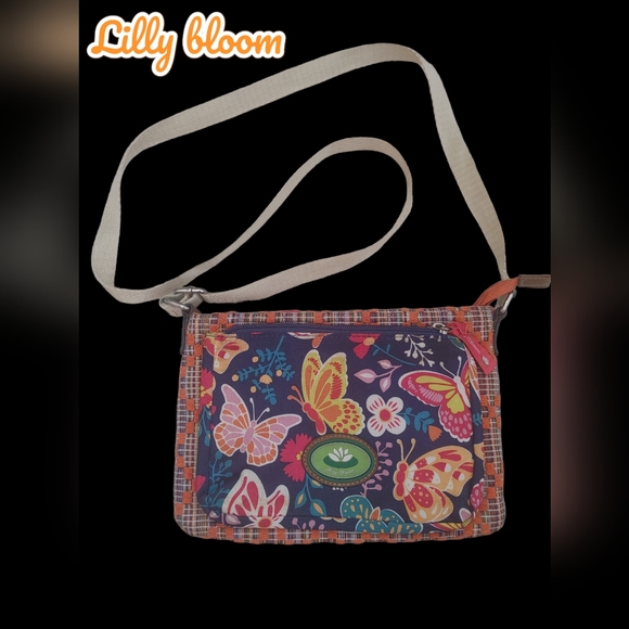 Vintage lilly bloom butterfly crossbody bag - Picture 1 of 4